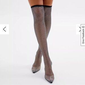 Steve Madden Sapphire Over The Knee Thigh High Boots Fishnet